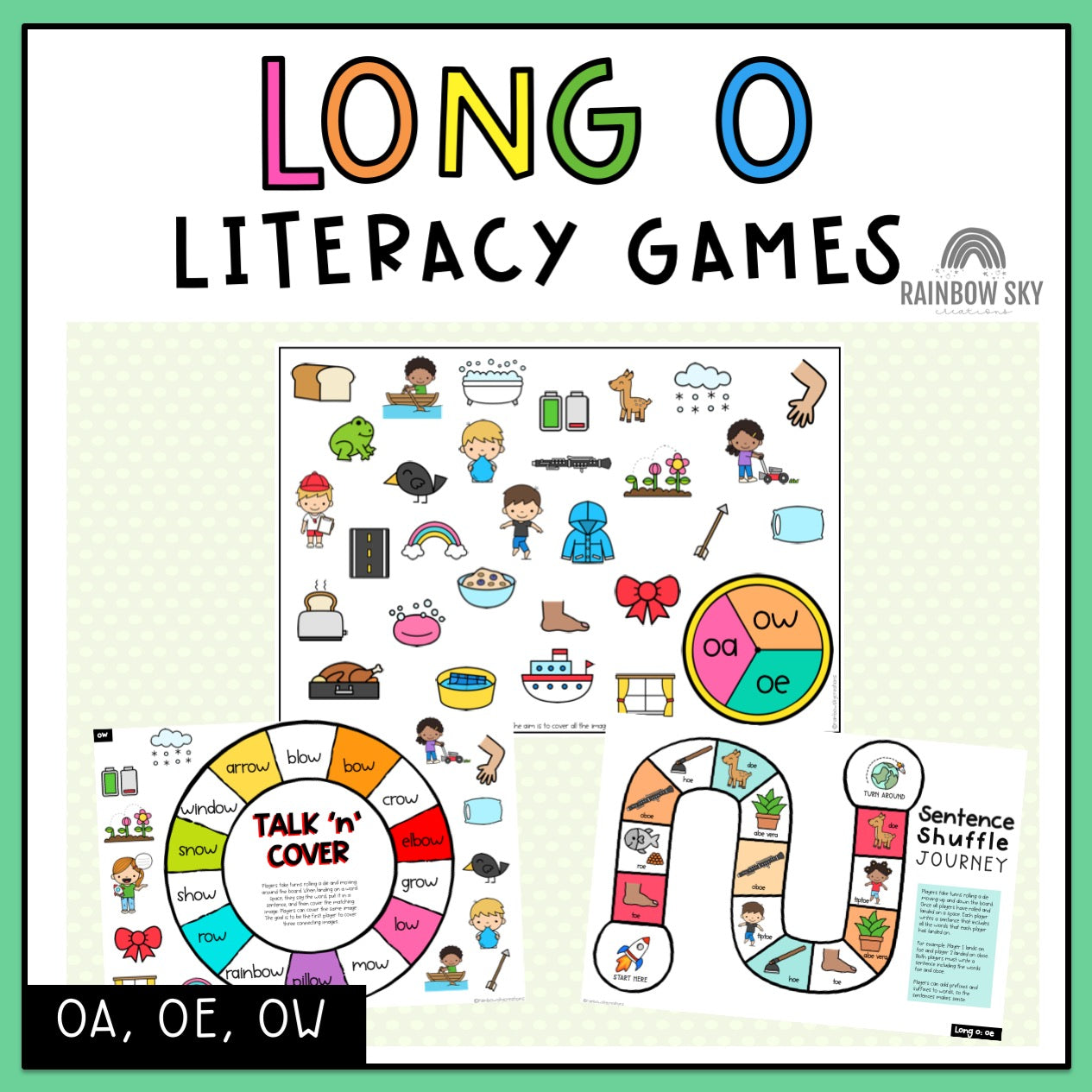 Long O Vowel Games | Reading Group Language Activity | Word Work Games