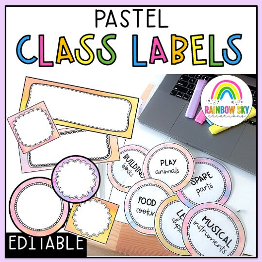 Editable Labels | Classroom Labels | Name Tags [Pastel Theme]