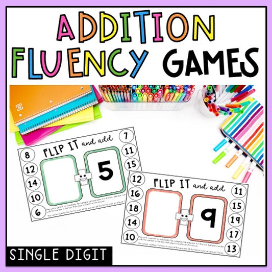 Flip It Games | Addition Fluency Games | Single Digit Addition