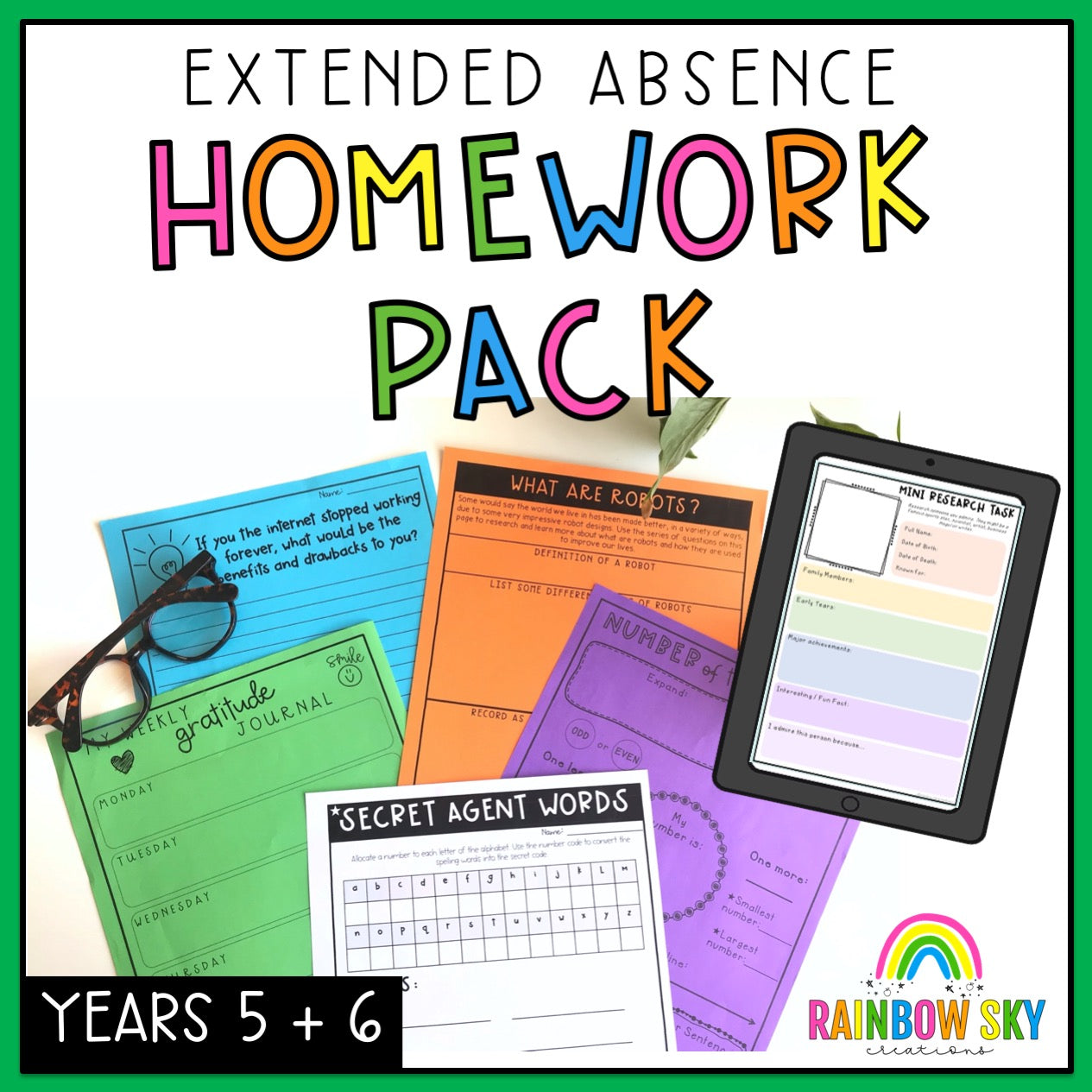 Holiday Homework | Learning At Home Pack | Years 5-6 [Digital & Printable]