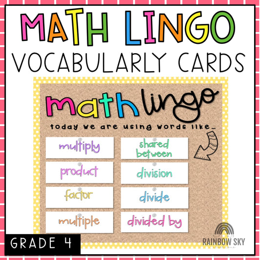 Math Vocabulary Cards | Maths Language | Australian Curriculum Aligned | Grade 4