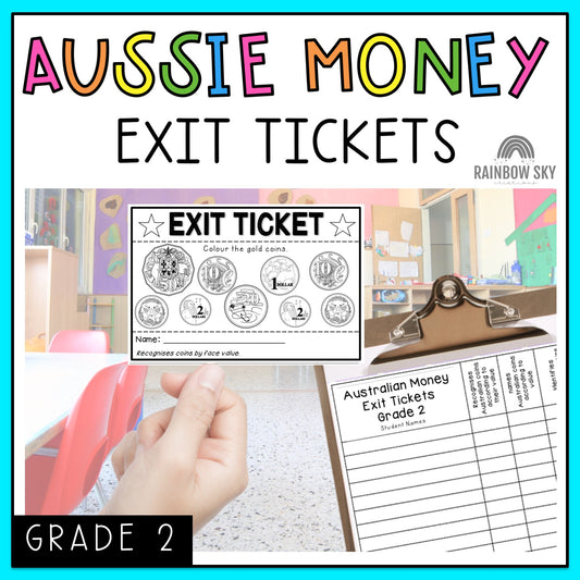 Australian Money Exit Tickets | Exit Slips | Maths Assessment | Year 2