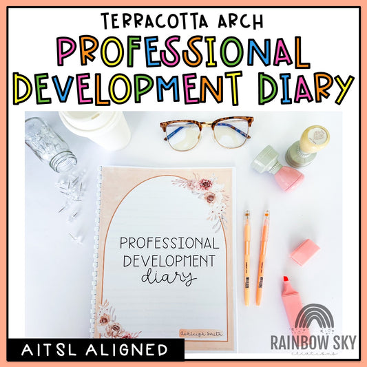 PD Diary | Professional Development Notes | AITSL Aligned Australia [Terracotta Arch Theme] [Digital & Printable]