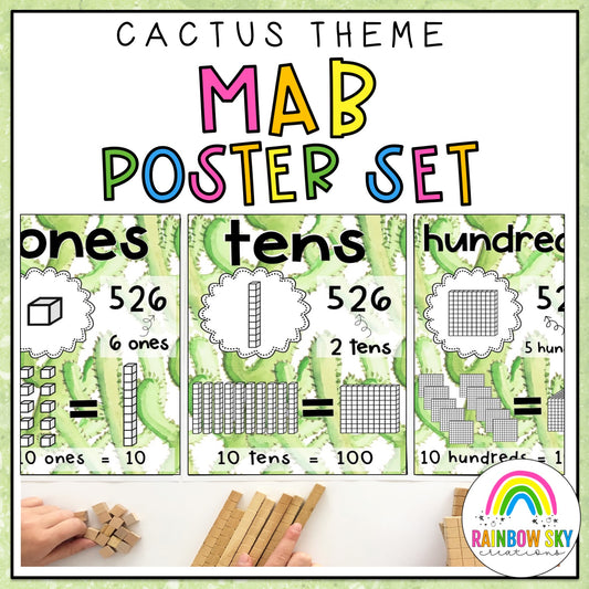 Place Value Posters | MAB Posters [Cactus & Succulent Theme]