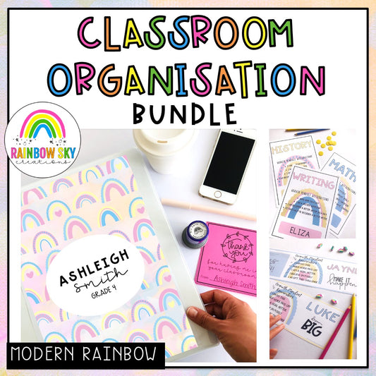 Classroom Organisation BUNDLE [Pastel Rainbow Theme]