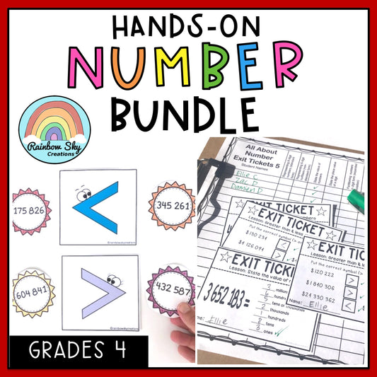 Hands-On Math BUNDLE | Place Value & Number Sense | Grade 4