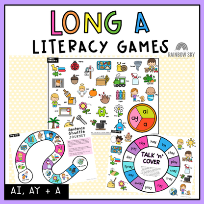 Long A Vowel Games | Reading Group Language Activity | Word Work Games