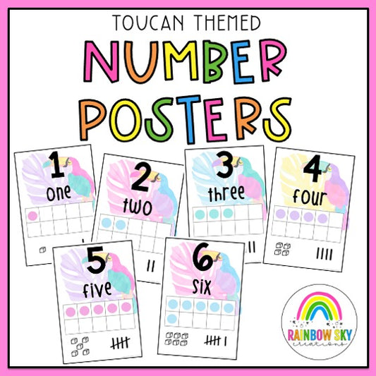 Number Posters | Counting Posters [Toucan Theme]