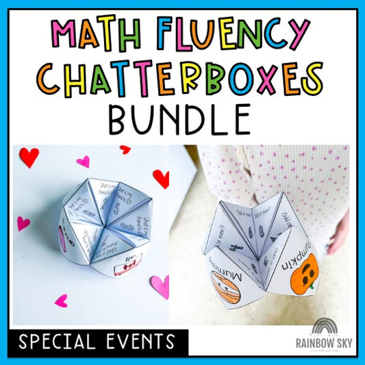 Math Fluency Chatterboxes BUNDLE | Addition & Subtraction | Holiday Math