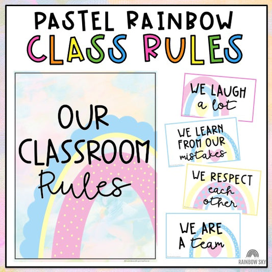 Classroom Rules | Positive Class Rules [Pastel Rainbow Theme]