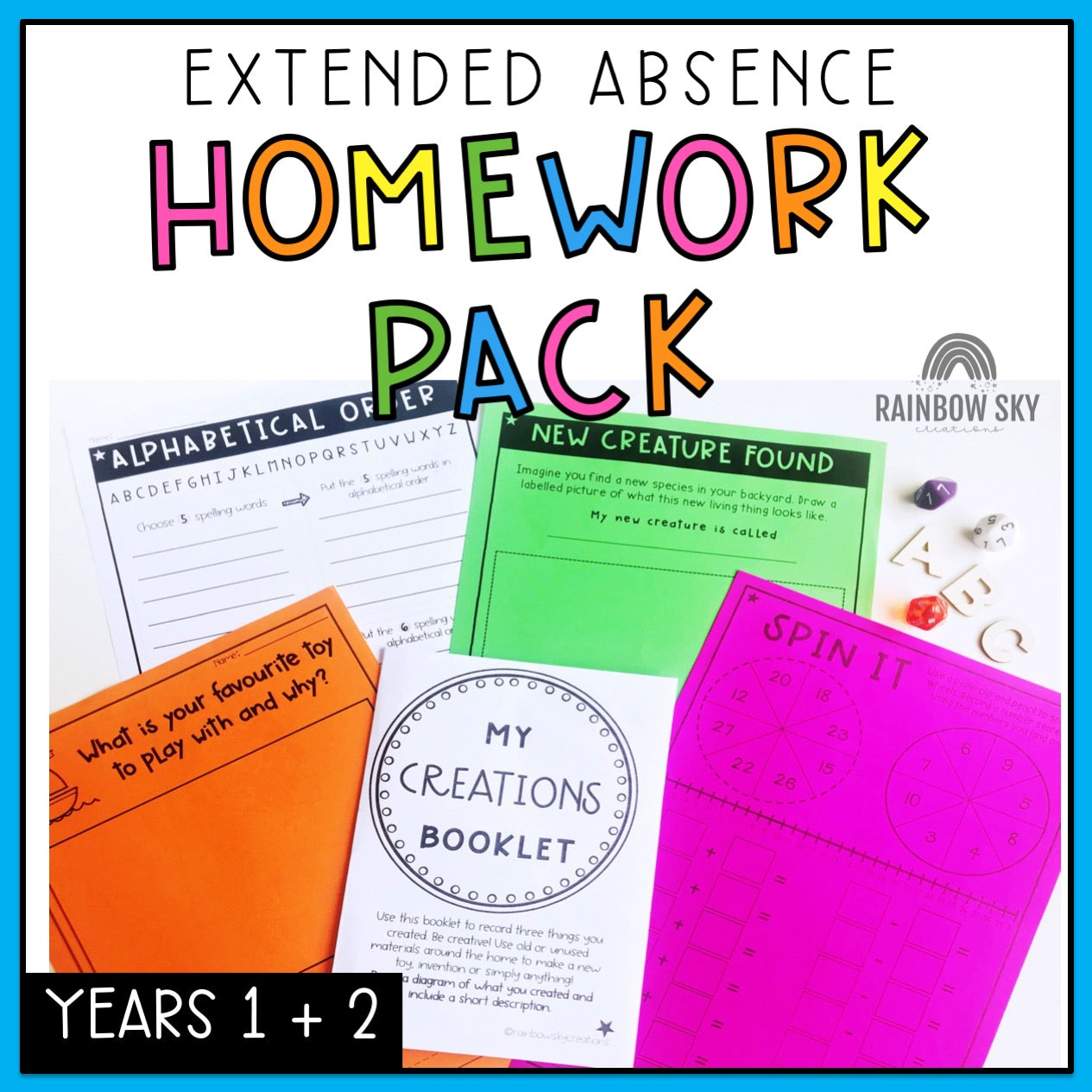 Holiday Homework | Learning from Home Pack | Years 1-2 [Digital & Printable]