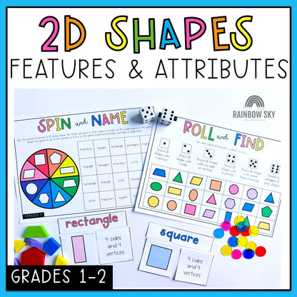 2D Shape Maths Centres | Features of 2D Shapes | Year 1 -2