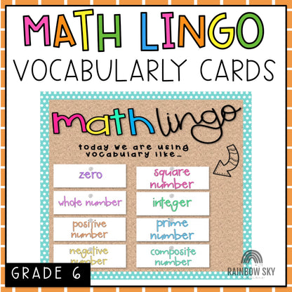 Math Vocabulary Cards | Maths Language | Australian Curriculum Aligned | Grade 6