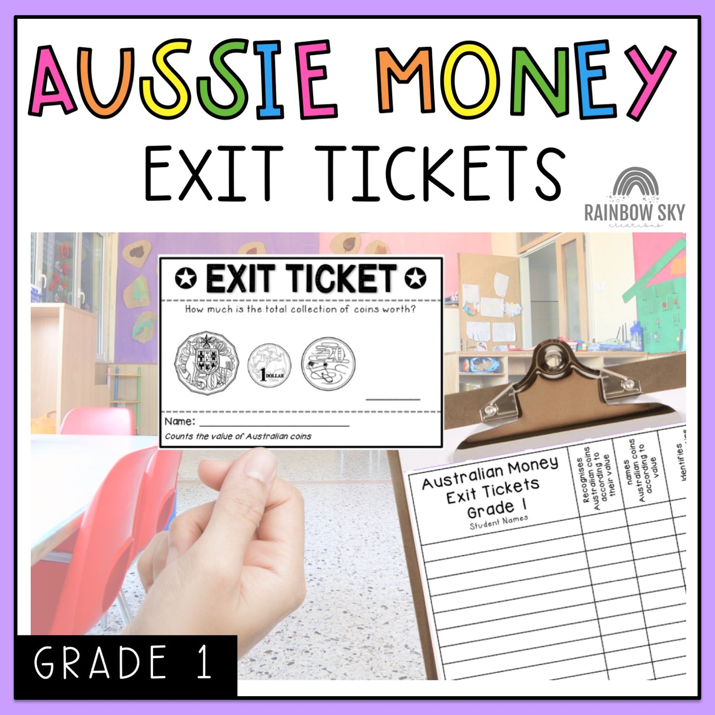 Australian Money Exit Tickets | Exit Slips | Maths Assessment | Year 1