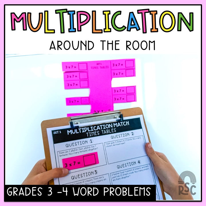 Multiplication Word Problems - Math Story Problem 3rd 4th Grade Review