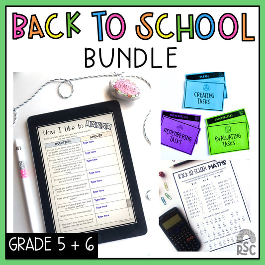 Australian Back to School BUNDLE Grades 5-6 - First Day of School Activities