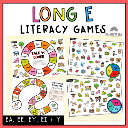 Long E Vowel Games | Reading Group Language Activity | Word Work Games