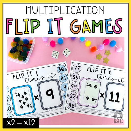 Multiplication Fluency Games | Flip It Games | Times Tables x2 To x12