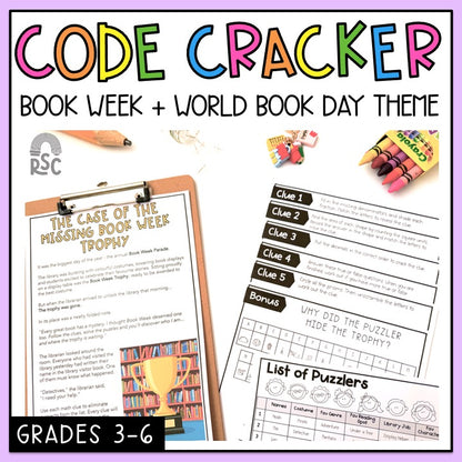 Book Week Math Code Cracker - Grades 3-6 Escape Room