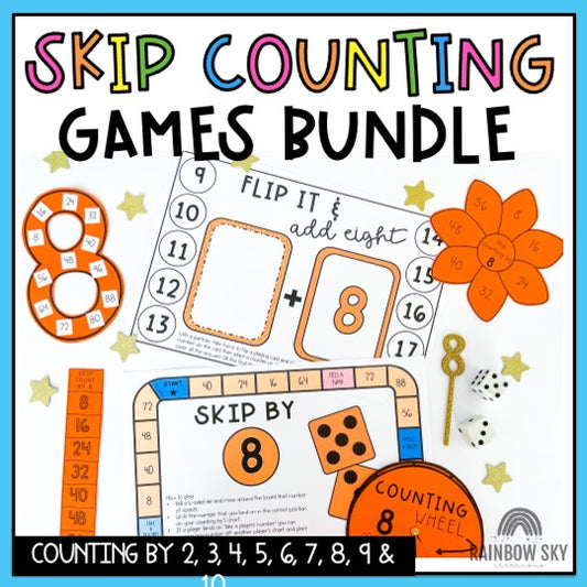 Skip Counting Games BUNDLE | Number Sequencing Activities