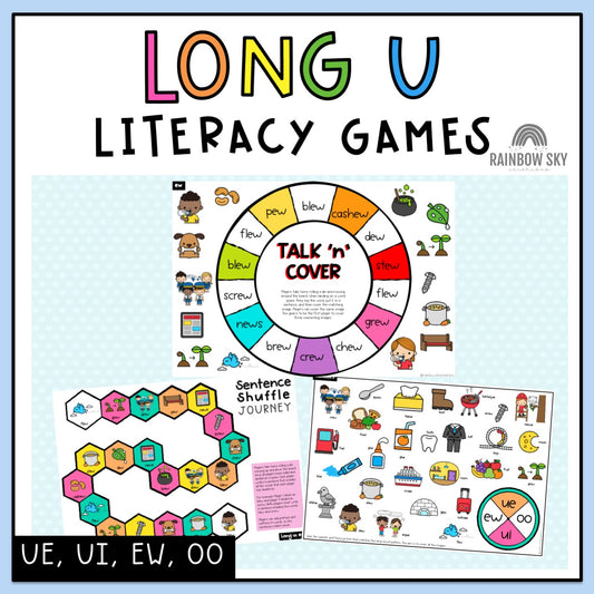 Long U Vowel Games | Reading Group Language Activity | Word Work Games