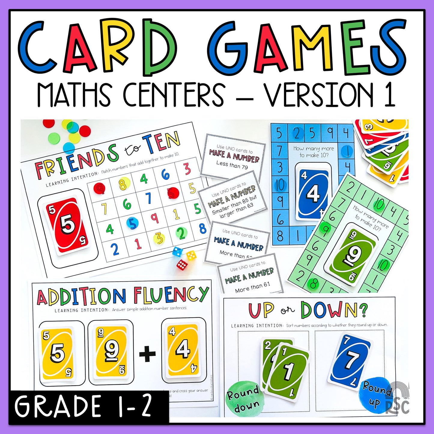 UNO Card Games - Grades 1-2 (VERSION 1)
