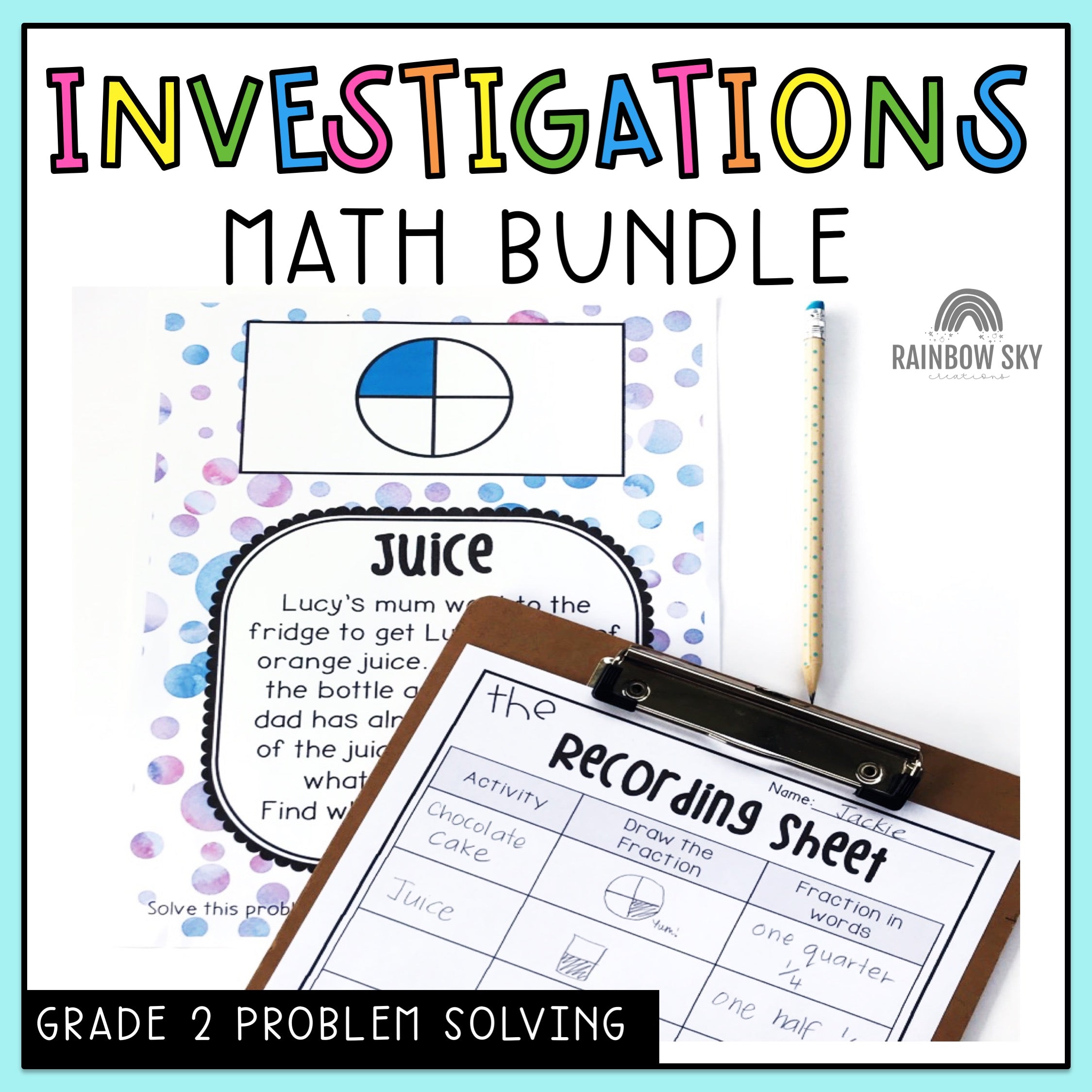 Math Investigations BUNDLE : Scavenger Hunt (Grade 2) – Rainbow Sky ...