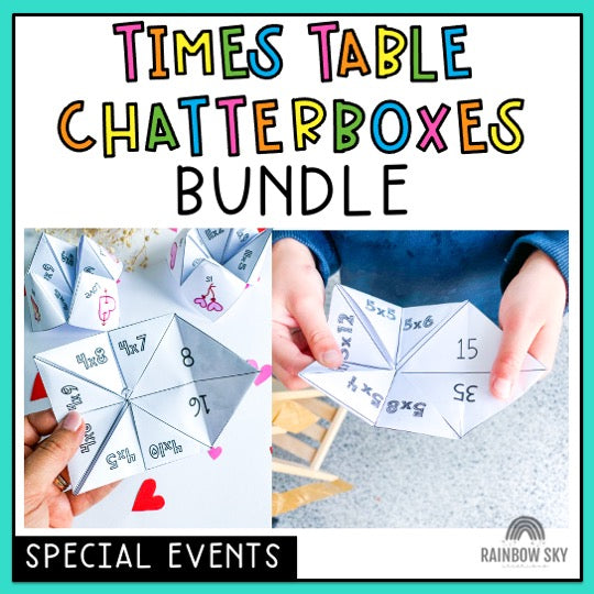 Multiplication Fluency Chatterboxes BUNDLE | Times Table | Holiday Math