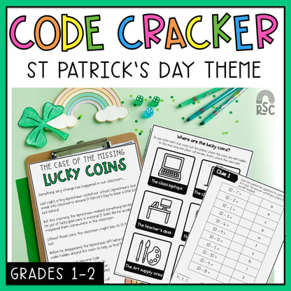 St Patrick's Day Math Code Cracker  (Grade 1 & 2)
