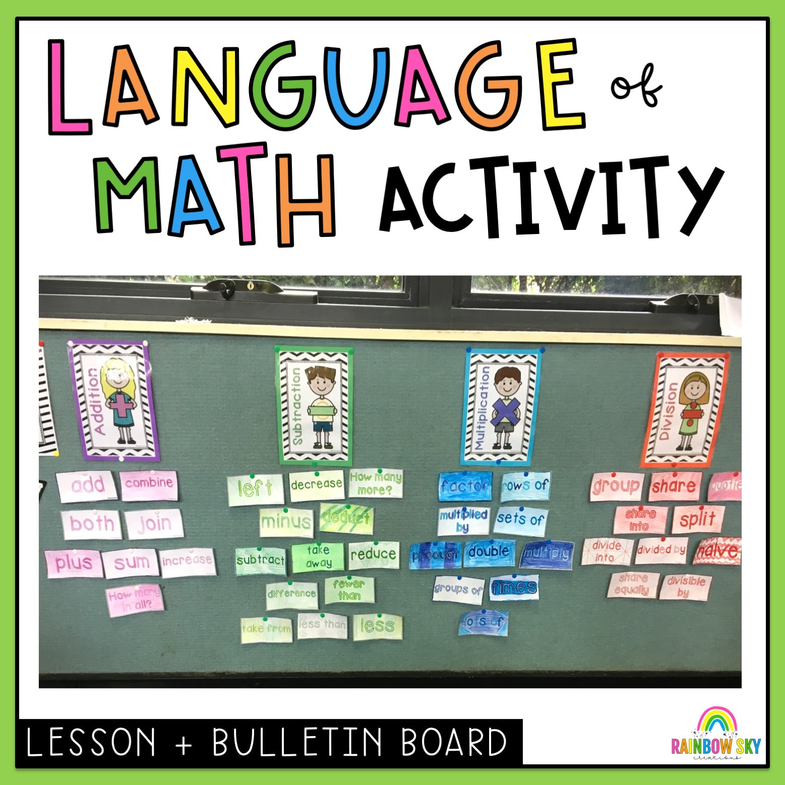Language Of Maths Activity - Math Vocabulary – Rainbow Sky Creations AU