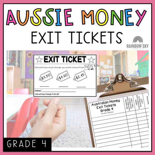 Australian Money Exit Tickets | Exit Slips | Maths Assessment | Year 4