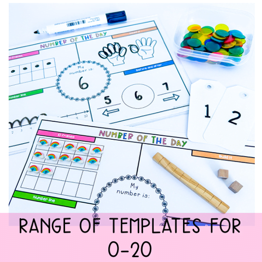 Number of the Day Templates 0-20 | Kindergarten