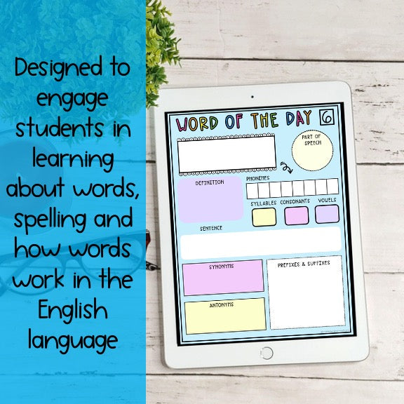 Digital Word of the Day Templates | Vocabulary Activities