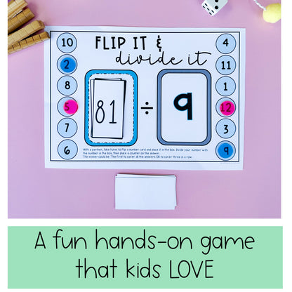 Division Flip it Games - Division Facts - Divide by 2 To 12