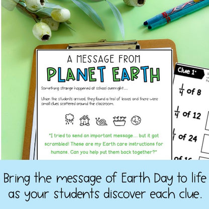 Earth Day Math Code Cracker (Grades 1-2)