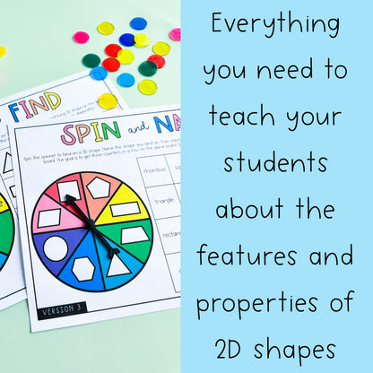 2D Shape Maths BUNDLE | 2D Shape Features and Attributes | Year 1 & Year 2