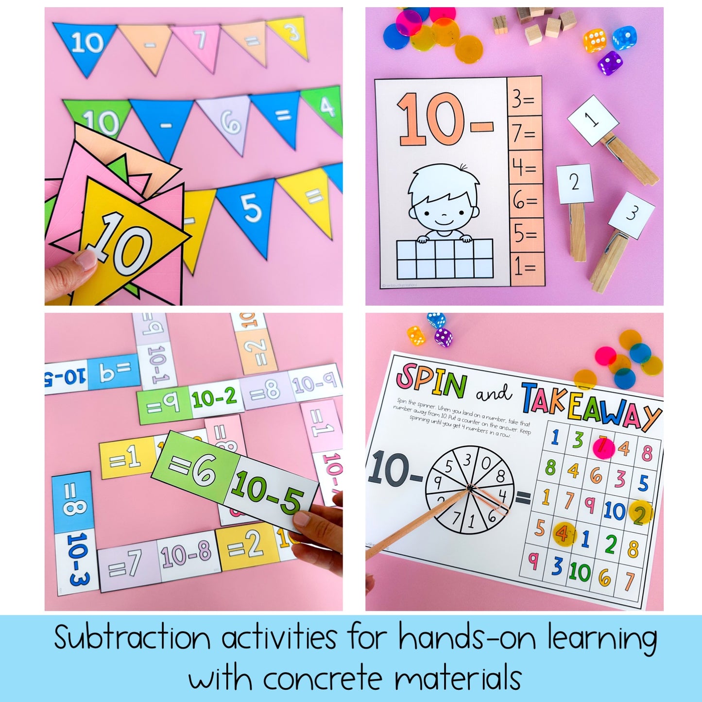 Subtraction From 10 Activities | Subtraction Math Centres