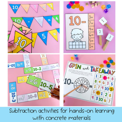 Subtraction From 10 Activities | Subtraction Math Centres