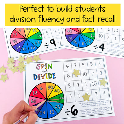 Division spinner games / Division games (divide by 2 - divide by 12)