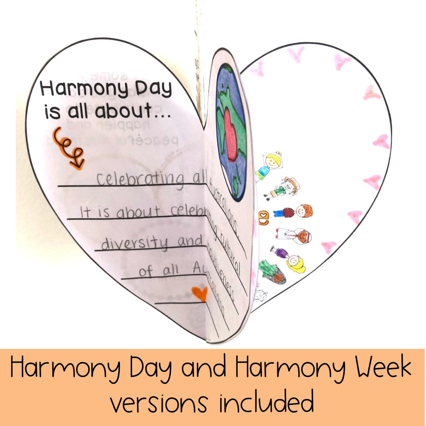 Harmony Day Hearts Display | Harmony Week Craft