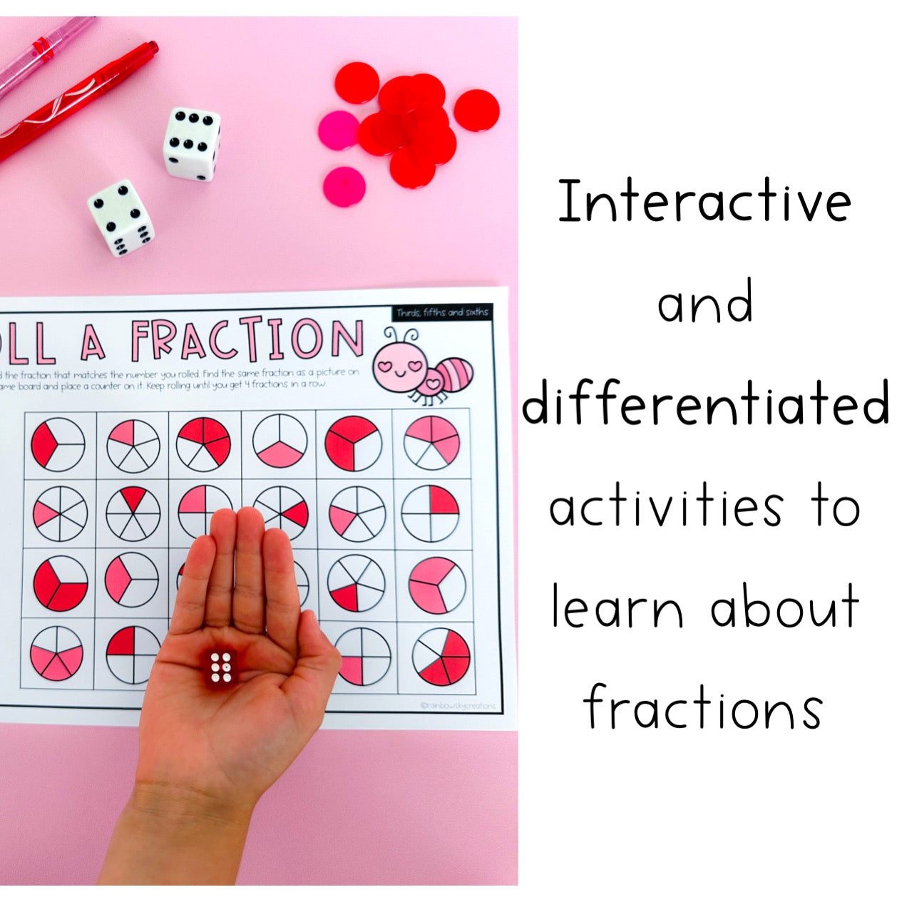 Valentine's Day Fractions Centers | February Fraction Activities