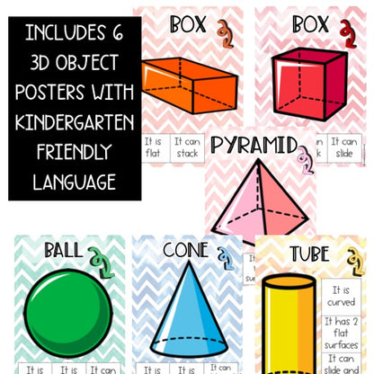 3D Objects Posters | Shapes Poster Set | Kindergarten, Foundation, Prep