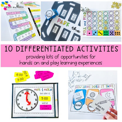 Telling Time Math Centres | Time Play Activities | Kindergarten, Foundation, Prep