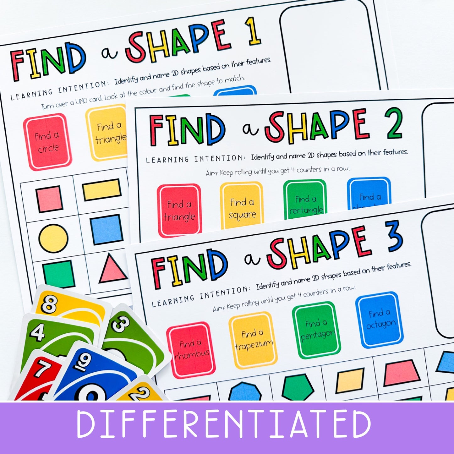 UNO Card Games | Math Centres | Grades 1-2 [VERSION 3]
