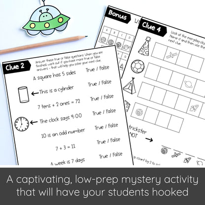 Space Math Code Cracker - Escape Room (Grades 1-2)