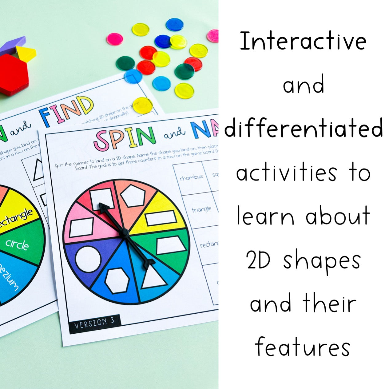 2D Shape Maths Centres | Features of 2D Shapes | Year 1 -2