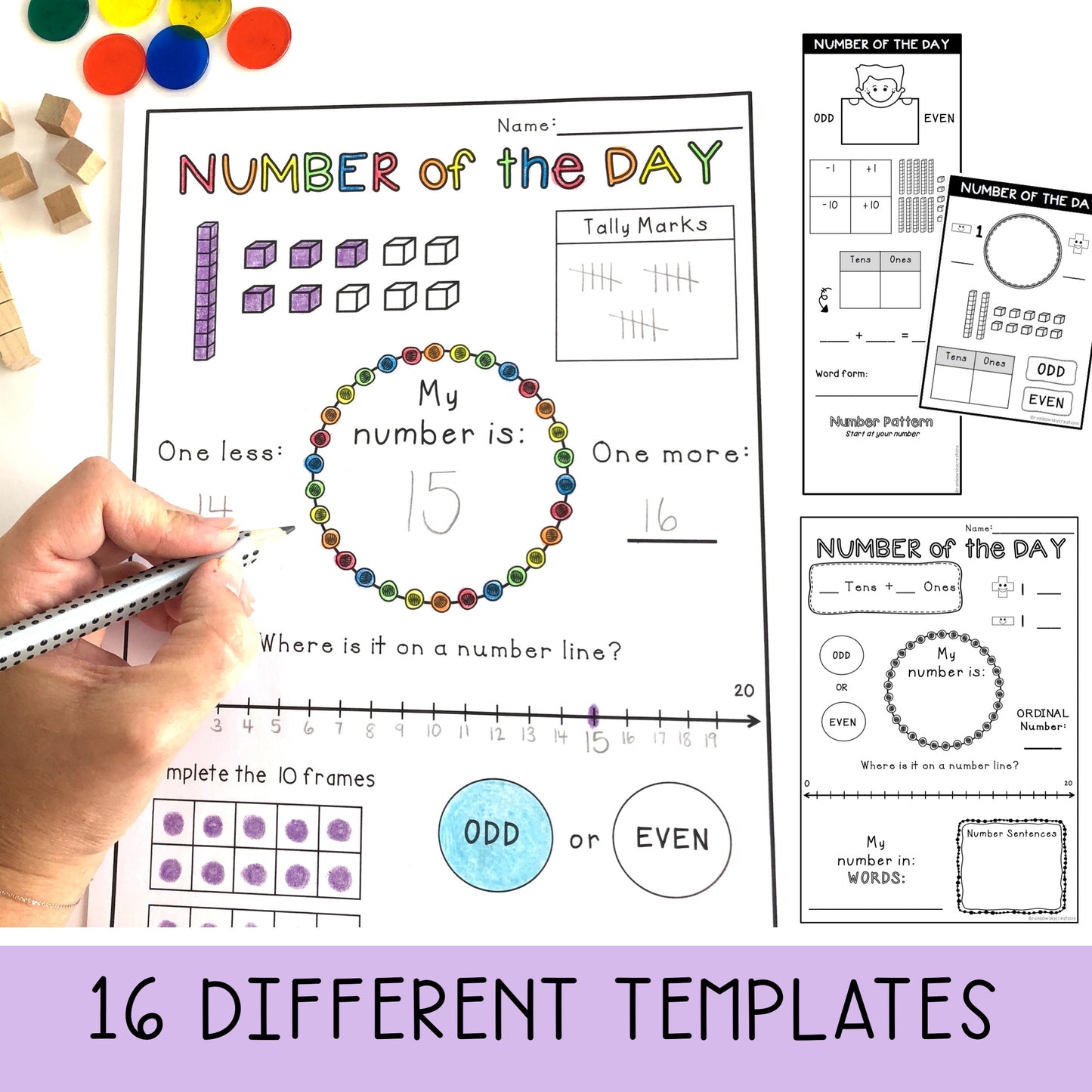 Number Of The Day Templates | Teen & 2-Digit Number Sense