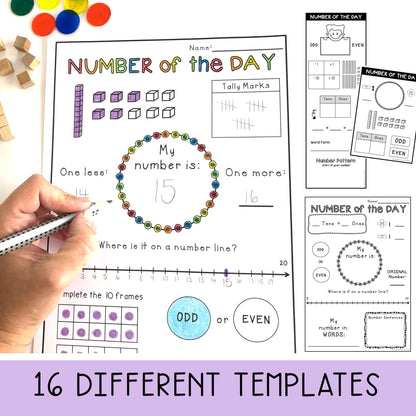 Number Of The Day Templates | Teen & 2-Digit Number Sense