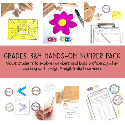 Hands-On Math BUNDLE | Place Value & Number Sense | Grade 4