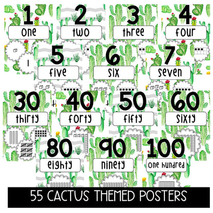 Number Posters 1-50 [Cactus & Succulent Theme]